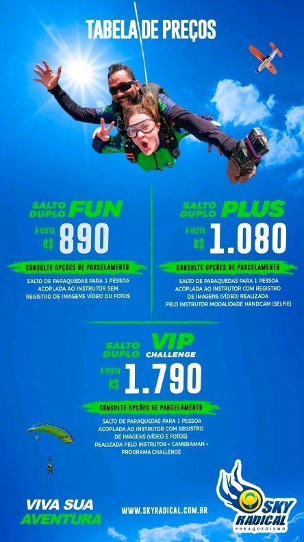 Flyer: Salto duplo de paraquedas
