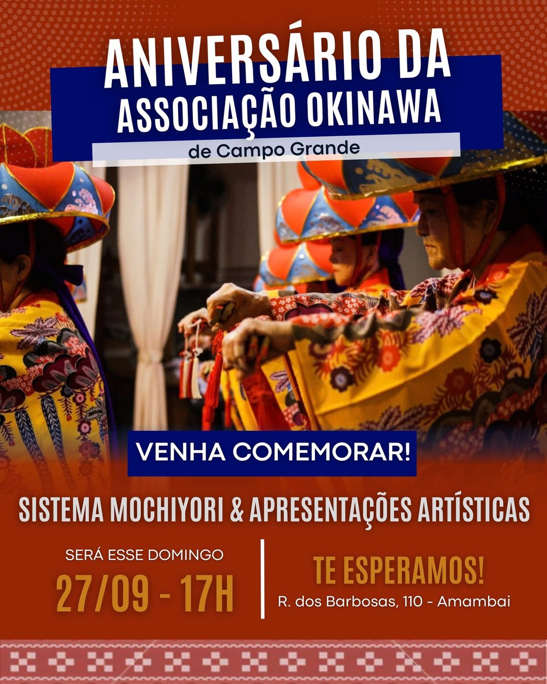 Flyer: Aniversário da Associação Okinawa de Campo Grande