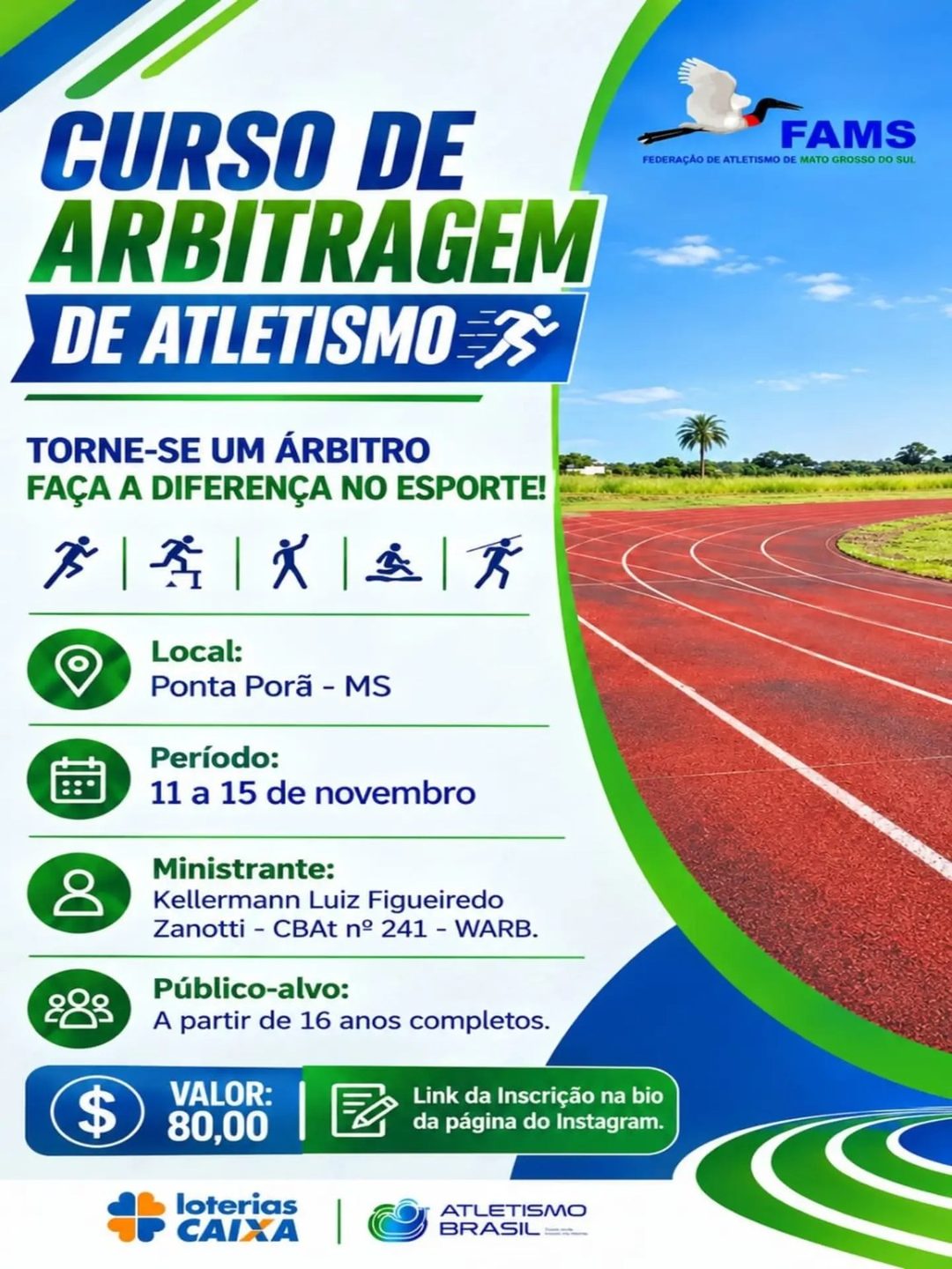 Flyer: Curso de Arbitragem em Atletismo