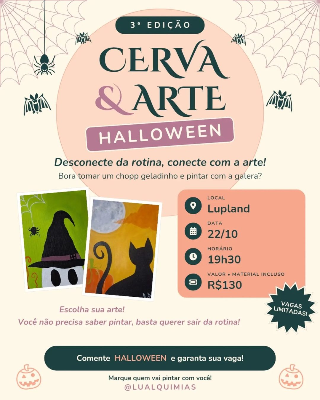 Flyer: 3ª edição Cerva & Arte Halloween