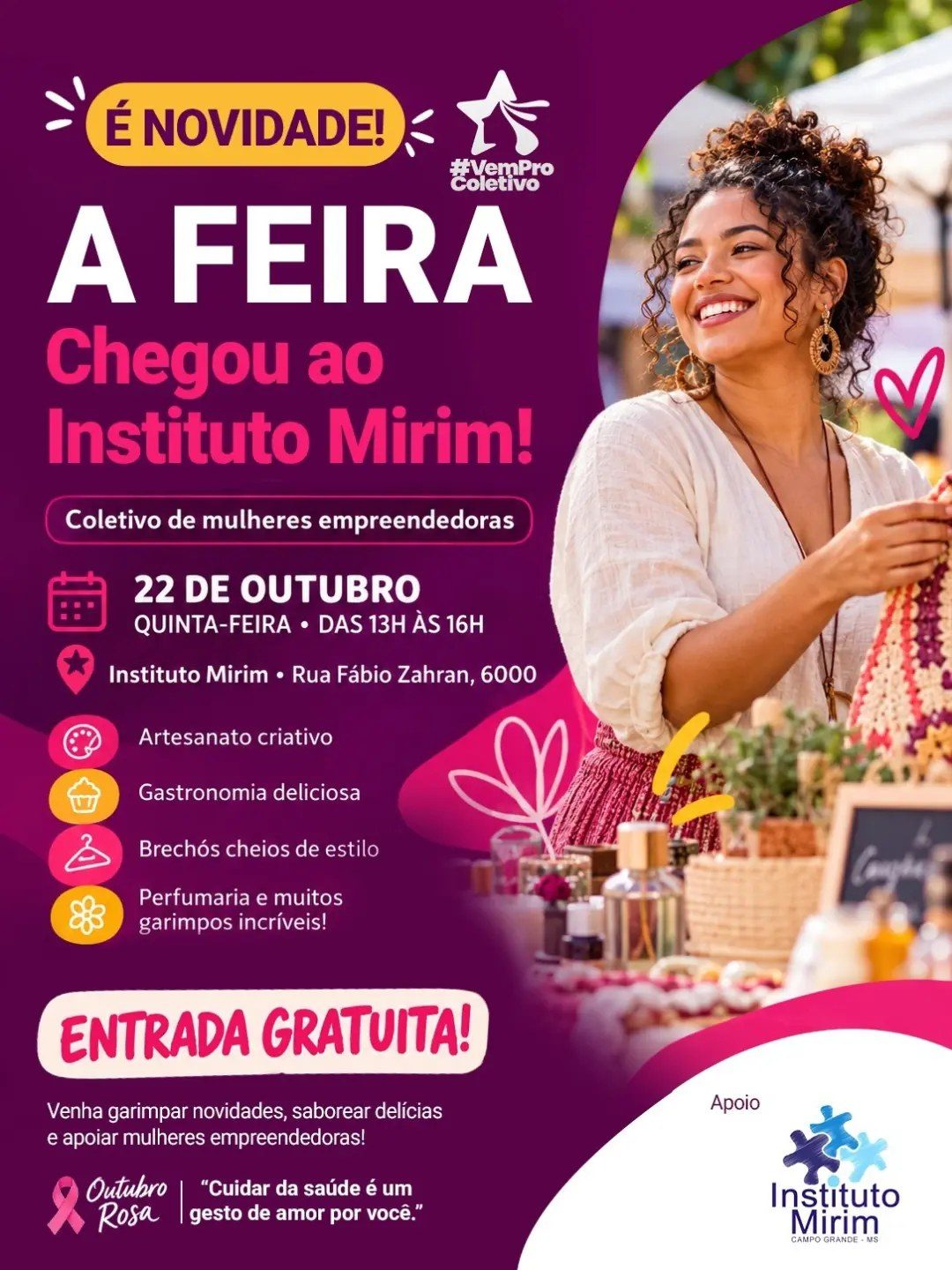 Flyer: Feira do Coletivo de Mulheres Empreendedoras