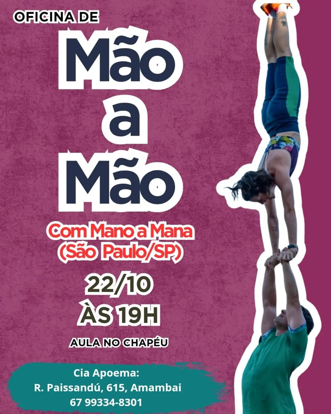 Flyer: Oficina de Mão a Mão