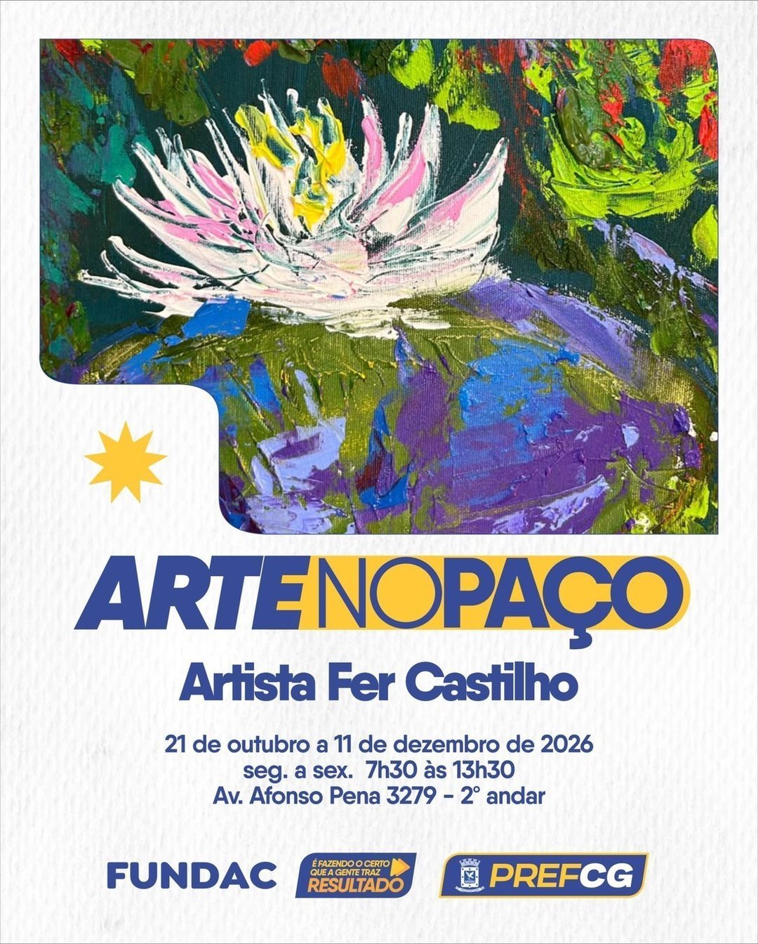 Flyer: Arte no Paço | Fer Castilho