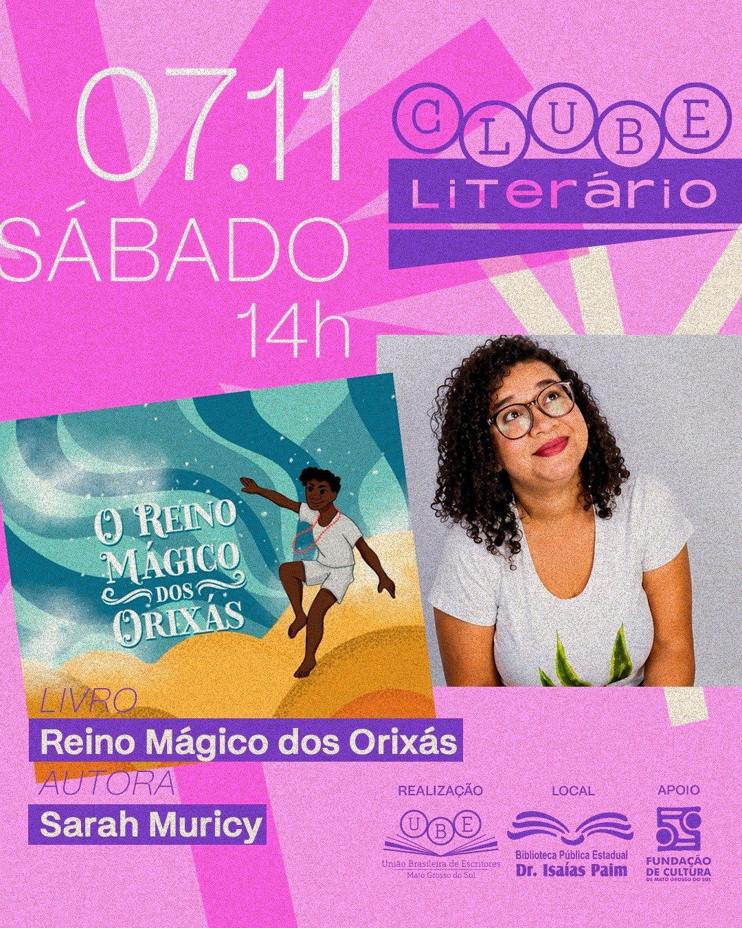 Flyer: CLUBE Literário UBE-MS: O Reino Mágico dos Orixás