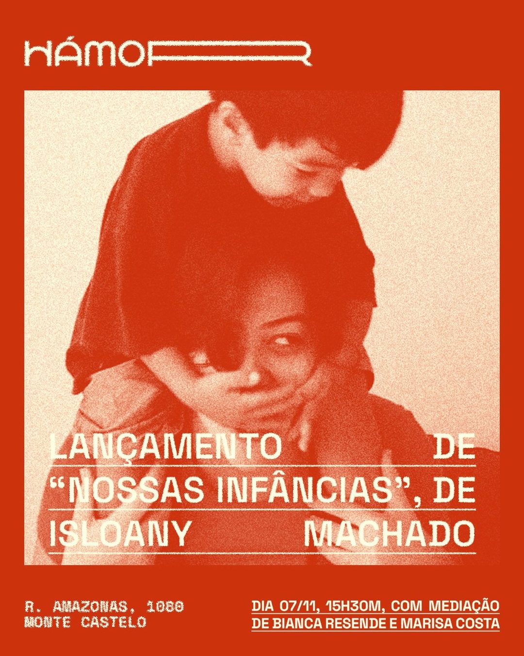 Flyer: Lançamento de “Nossas Infâncias”, de Isloany Machado