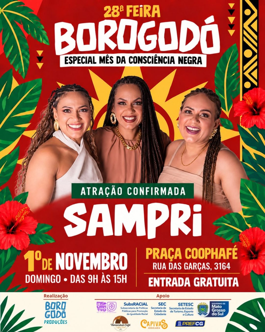 Flyer: 28ª Feira Borogodó — Especial Mês da Consciência Negra